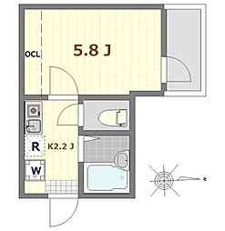 マーレ成増 1Kの間取図画像
