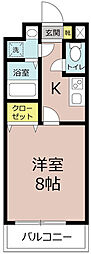 クレールフローラ1 1Kの間取図画像