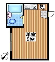 パトリエ本蓮沼B ワンルームの間取図画像