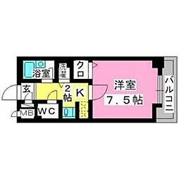 プレデュ・パルク壱番館 1Kの間取図画像