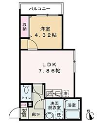 ザ・レジデンス北習志野 1LDKの間取図画像