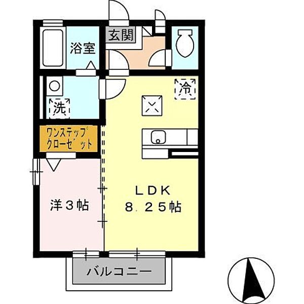 ルヴニール 105｜福岡県久留米市大善寺南１丁目(賃貸アパート1LDK・1階・29.44㎡)の写真 その2