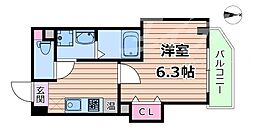 Osaka Metro谷町線 野江内代駅 徒歩11分の賃貸マンション 8階1Kの間取り