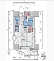 エステムコート亀戸TOKYOEAST 1Kの間取図画像