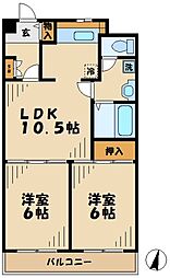 ヴァンエバーメゾン 2LDKの間取図画像