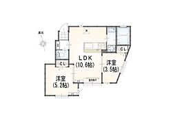 (仮称)サンライズ府中 2LDKの間取図画像