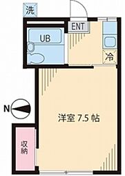 ヒルズ要町 1Kの間取図画像