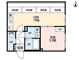 PARK LILA住吉 5階1LDKの間取り