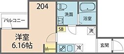 カインドネス中央林間 1Kの間取図画像