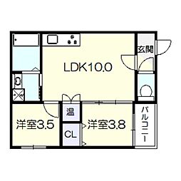 ImaisonRhodon 2LDKの間取図画像