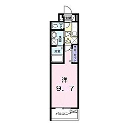 カノン 1Kの間取図画像