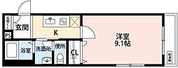 都営三田線 千石駅 徒歩10分の賃貸マンション 3階1Kの間取り