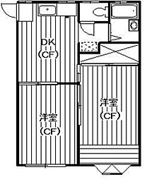 メゾンオーキド 2DKの間取図画像