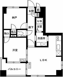 調布パークス 3階2LDKの間取り