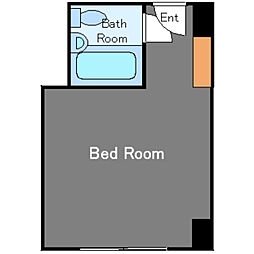 赤坂レジデンシャルホテル 10階ワンルームの間取り