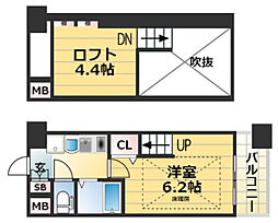 エステムコート三宮EASTポルトマーレ 1Kの間取図画像