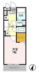 パピヨン八王子みなみ野 1Kの間取図画像