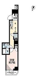 プレール・ドゥーク池上II 1Kの間取図画像