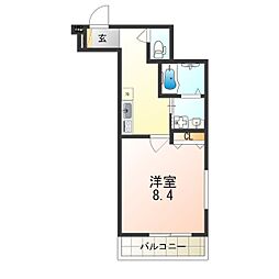 フジパレス大桐サウス 1Kの間取図画像