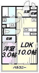 ロイヤルコートケイB 1LDKの間取図画像