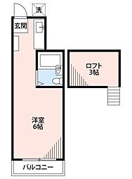 ピア ワンルームの間取図画像
