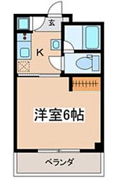 ベルパレス 1Kの間取図画像