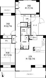 T`sgarden西寺尾B 3LDKの間取図画像
