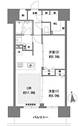 ラグゼナ八王子横山町 10階2LDKの間取り
