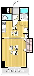 シャルム北戸田 1DKの間取図画像
