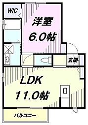 グローリエ 1LDKの間取図画像