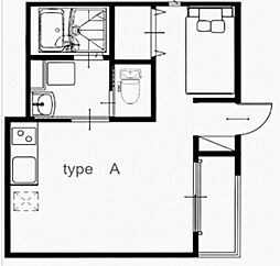 SCENE柴又A棟 A 1Kの間取図画像