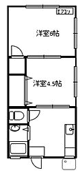 サンウィングせんげん台2 2Kの間取図画像