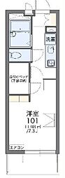 レオパレスハッピーブリッジ 1Kの間取図画像