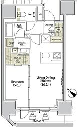ザ・パークハビオ江古田 1LDKの間取図画像