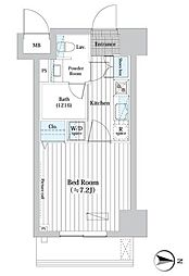エルベース押上ノース 6階1Kの間取り