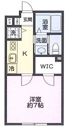 パルクサイテ 1Kの間取図画像