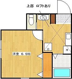ティファナ橋本 2階1Kの間取り