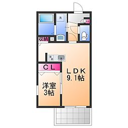 岸和田市筋海町アパート 1LDKの間取図画像