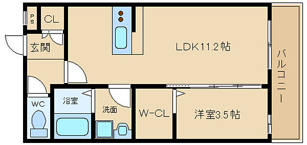 リヴェール文殊橋 ｜大阪府堺市堺区文珠橋通(賃貸アパート1LDK・3階・37.53㎡)の写真 その2