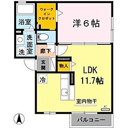ハイツプログレス 1LDKの間取図画像