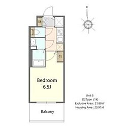 おおさか東線 高井田中央駅 徒歩10分の賃貸マンション 7階1Kの間取り