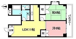 エクセルハイツ 2LDKの間取図画像