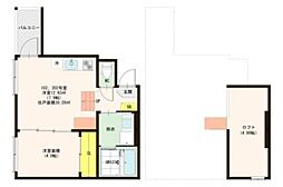 Junas千束2 1LDKの間取図画像
