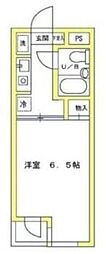ハイタウン目黒第2 1階ワンルームの間取り