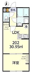 サンライズ墨田 2階1LDKの間取り