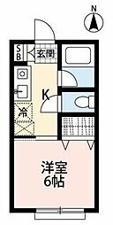 西武池袋線 秋津駅 徒歩7分の賃貸アパート 1階1Kの間取り