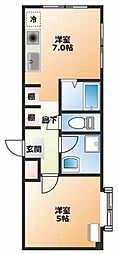 クレスト東大宮 2Kの間取図画像