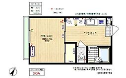 アーバンハイツ桜台 2階1Kの間取り