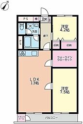 ニュー山手マンション 2SLDKの間取図画像