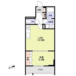 Green Toshin 1LDKの間取図画像